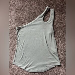 One-Shoulder Green Activewear Tank Top